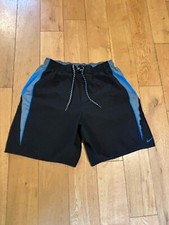 Nike Swim Trunks Shorts Mesh Lined Nylon Navy Blue Mens Large Pockets 9" Inseam