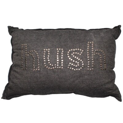 Target Threshold Studs Hush Dark Gray Denim Woven Cotton Decor Pillow 18" X  12"