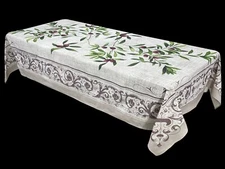 French Provencal Tablecloth Valdrome Olives & Geometric 63 X 98 Made in France