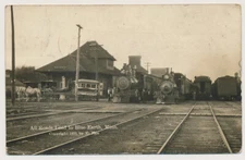 Blue Earth MN Train Depot RPPC Chicago North Western Railroad E Floe Photo