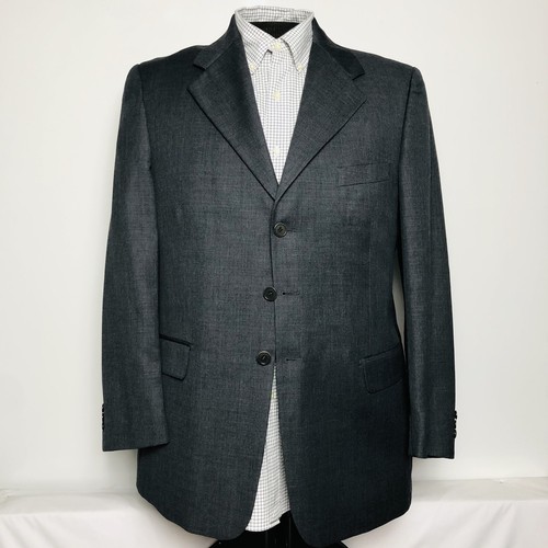 Louis Dell' Olio Grey Wool 3 Button Double Vent Suit Jacket Blazer Mens Size 42R - Picture 2 of 5