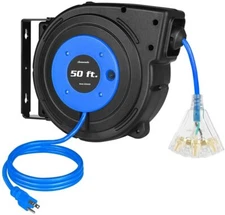 DEWENWILS 50FT Retractable Extension Cord Reel 14AWG/3C Heavy Duty Power Cord