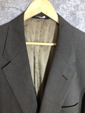 Evan Picone Blazer Mens 46R Brown Microcheck Wool Sport Coat Jacket Business