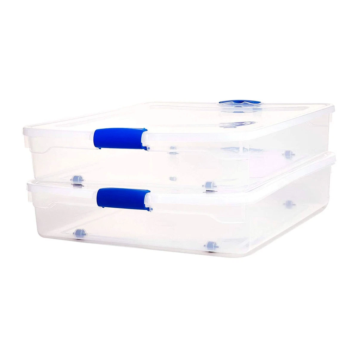 Clear Plastic Storage Bins, 2-Pack