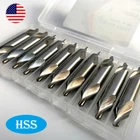 10pcs 3mm HSS 2 Edges 60°Combined Countersink Center Drill Bits Lathe Mill Tool