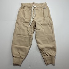 Tiny Cottons Sweatpants Kids 2Y/8Y Beige Dark Vanilla Organic Cotton Jogger NWT