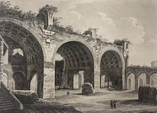 Roma Basilica Di Costantino Massenzio 1820 Di Pietro Ruga (1772-1825) Italia