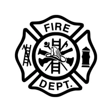 Fire Department Vinyl Decal Sticker | FD Firefighter Maltese Cross