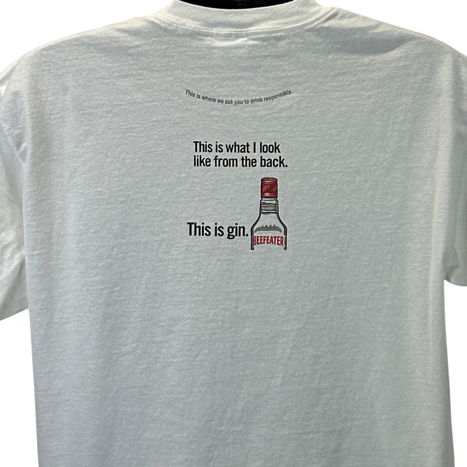 Vintage Beefeater Gin White T-Shirt Mens Large Y2K Liquor Beverage
