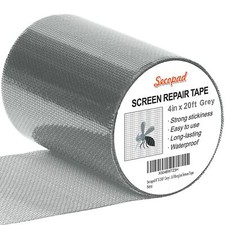 Secopad Grey Window Screen Repair Tape 4IN X 20FT 240IN Screen Repair Kit for...