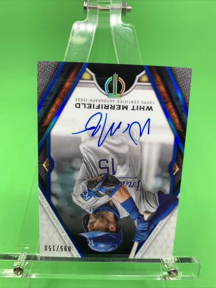 2021 Topps Tribute Whit Merrifield Blue Parallel On Card Auto 95/150 Royals - Image 2 of 4