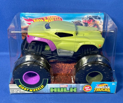 New - MARVEL HULK - 1:24 HOT WHEELS Giant Wheels MONSTER TRUCKS Die Cast - 2020 - Picture 2 of 6