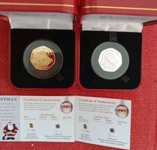 2018 22ct GOLD PROOF FATHER CHRISTMAS 50p POBJOY MINT 8G LTD ED 199 + BONUS ????