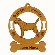 Border Terrier Standing Dog Breed Ornament Personalized With Your Dogs Name 1896