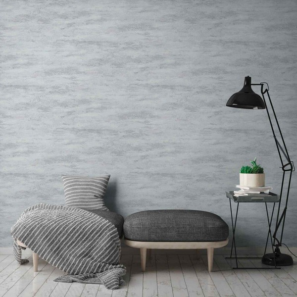Vliestapete Beton Optik Used-Look Grau Silber Metallic 39041-3 (2,67€/1Qm)-image