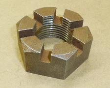 1-1/8"-12 Plain Finish Steel Round Slotted Castle Nut 015