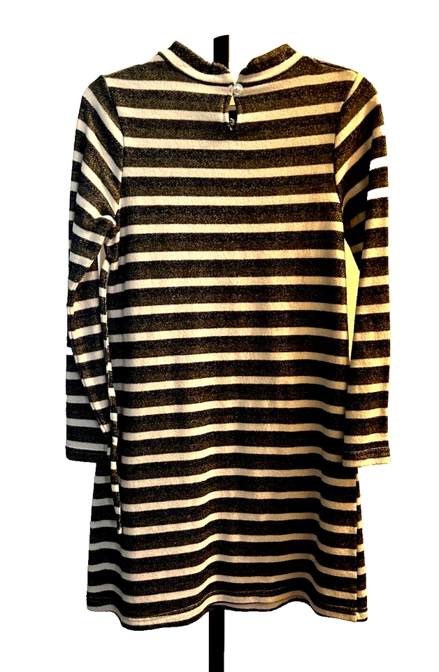 Chaleco de Vestir Niña 12 Gris Blanco Azul Rayas Terry Sherpa 2 Piezas Emily West Foto 3 de 4