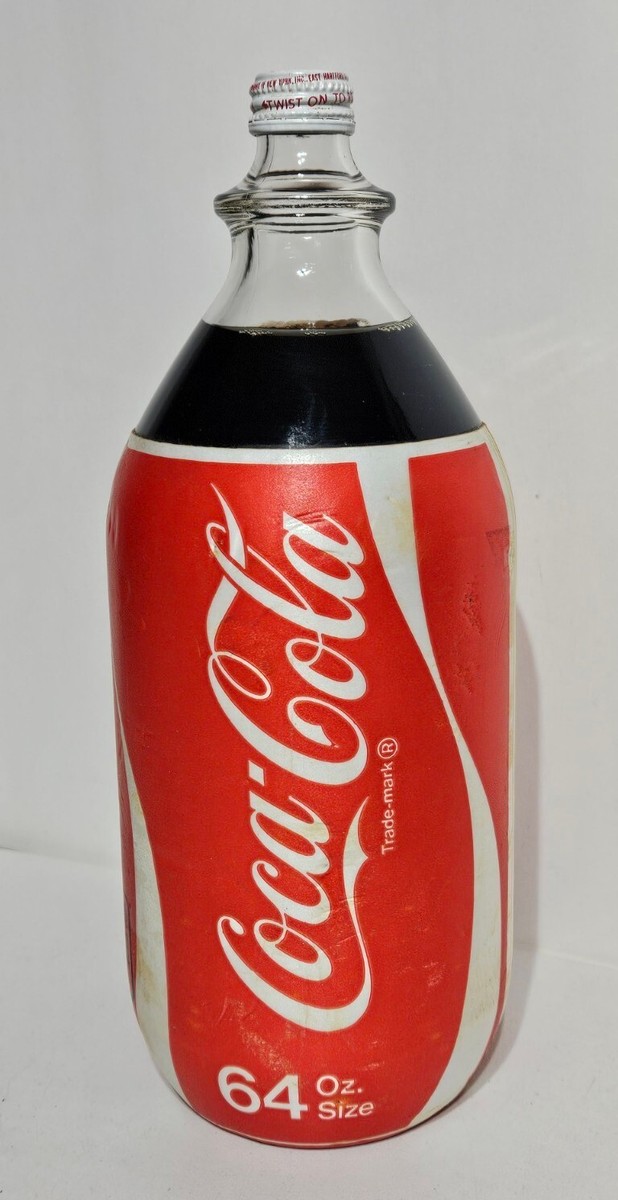 Coca-Cola ガラスボトル 64FL OZ Vintage Coca Cola Foam Label 64 Oz Glass Bottle 1 Liter