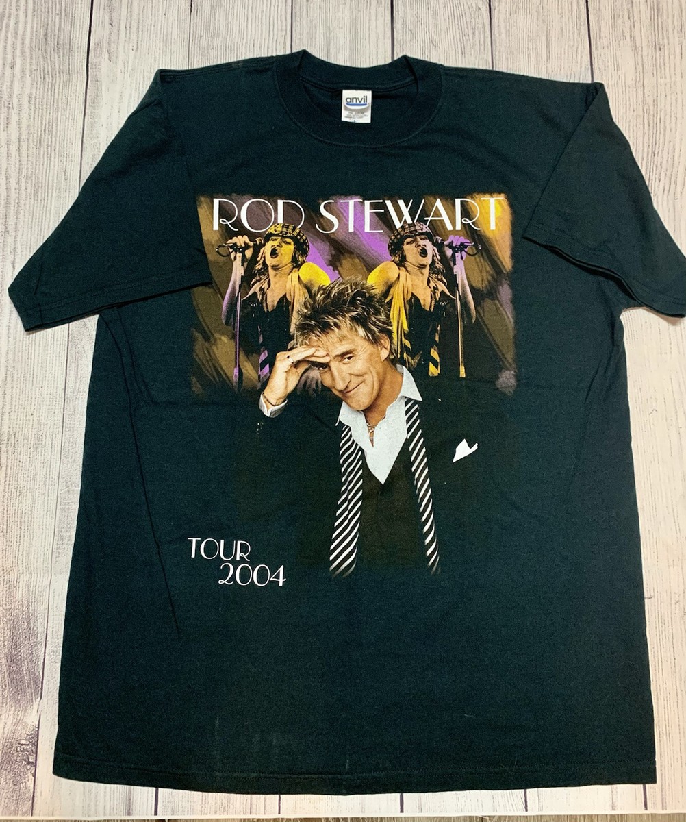 Rod Stewart Concert T-Shirt Men's Size L Large Double-Sided Summer