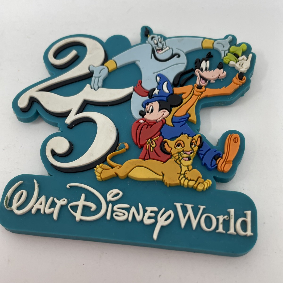 Walt Disney World 25th Anniversary Laser Cut Rubber Magnet Florida
