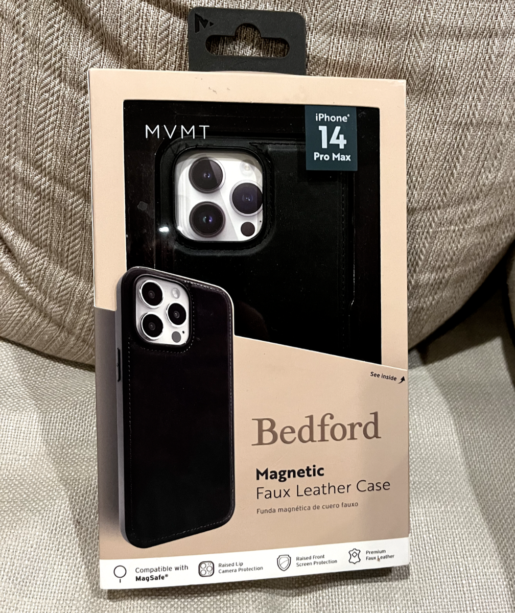 MVMT Magnetic Faux Black Leather Case for iPhone 14Pro Max