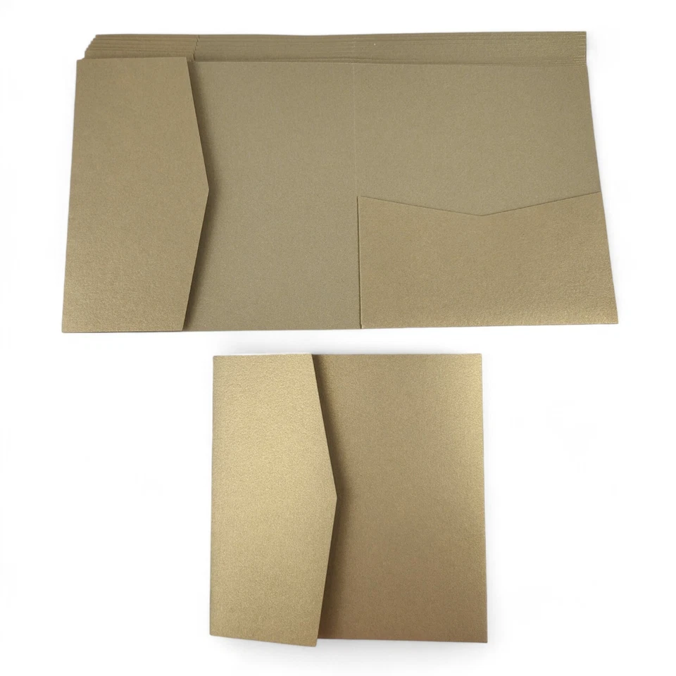 Lote de invitaciones en blanco tarjetas de bolsillo sobres tarjeta oro plata rojo tamaños mixtos Foto 2 de 4