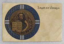 cartolina venezia saluti fustellata primi 900 formato piccolo