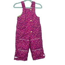 Hanna Andersson Kids Pink Polka Dot Snow Bib Overalls 18/24 Waterproof Insulated