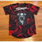 Slander EDM Baseball Jersey Mens Large Astronaut Black Red Marble Rave Festival