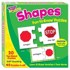 Trend Enterprises, Inc. T-36008 Shapes Fun-to-Know Puzzles, 40 40, Multicolor