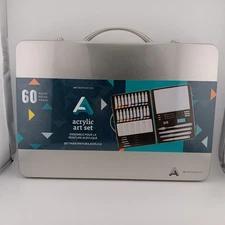 Art Alternatives - 60pc Acrylic Painting Art Set - Paint / Brushes / Pencils