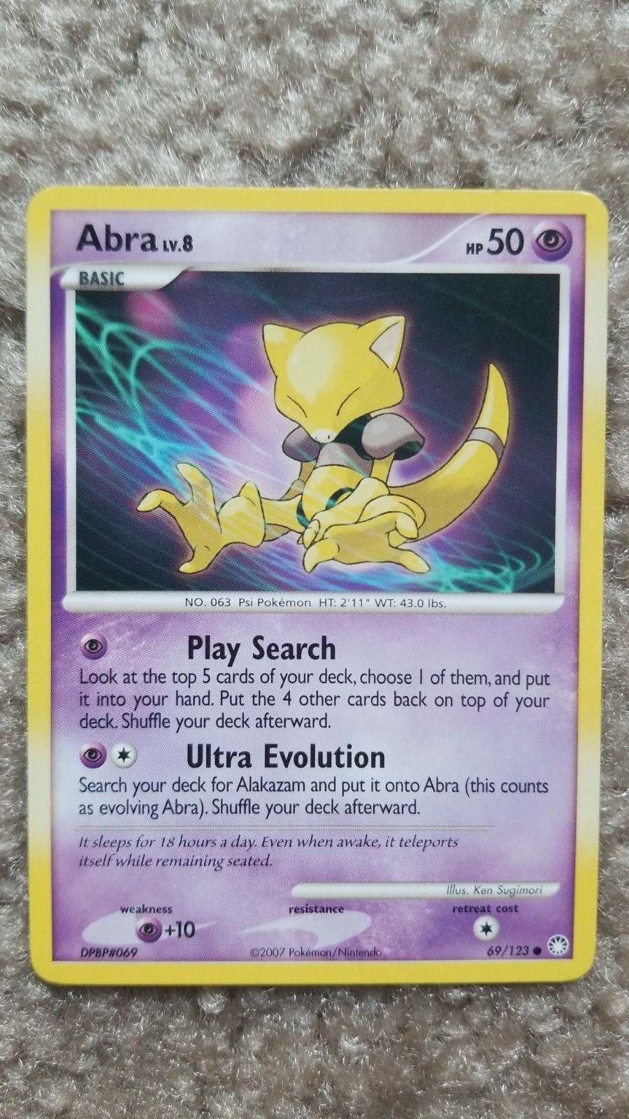 Pokemon Mysterious Treasures TCG Abra 69/123 Common LP Lightly Played