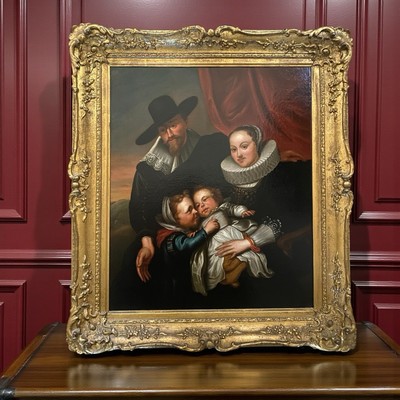 Antikes Ölgemälde Antonius van Dyck Porträt von Cornelis de Vos und seiner Frau