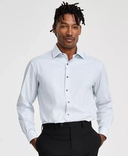 Alfani Dress Shirt Men's 17-17.5/32-33 Dot Print Long Sleeve Regular-Fit FTS16