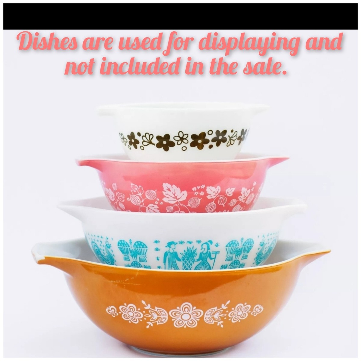 4 Pyrex Combo Stand set display Safely dishes safely! Mixing