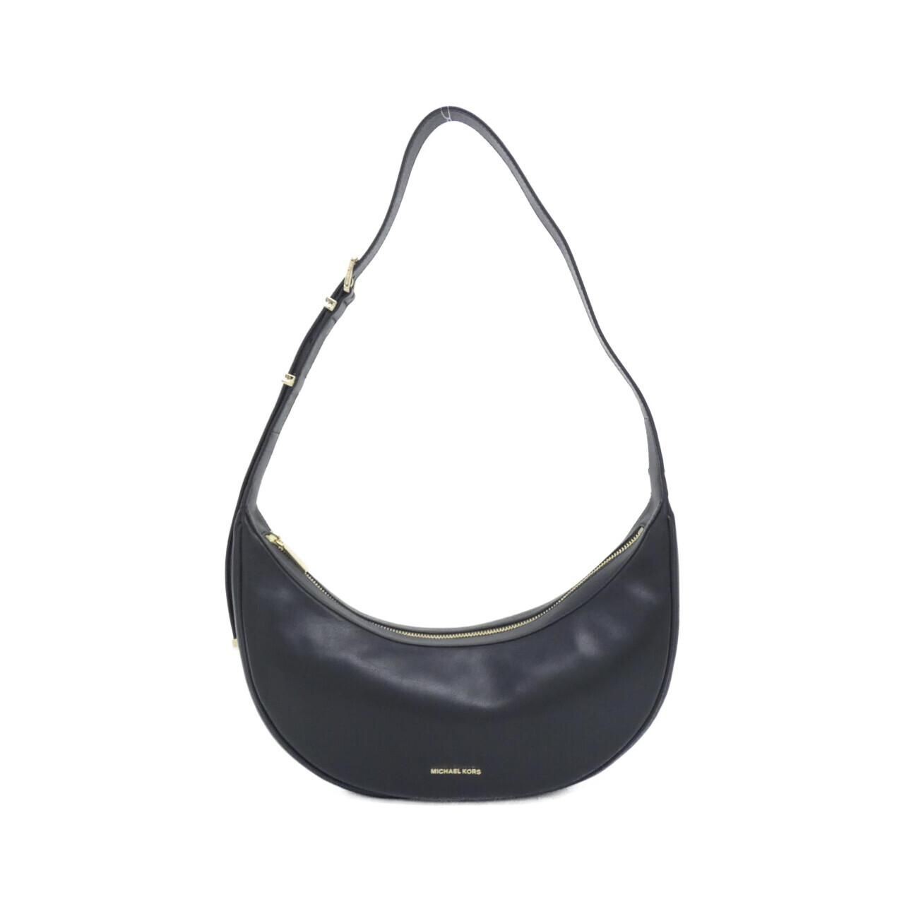 Michael Kors AVRA Leather Shoulder Bag Black Gold Women Crossbody Authentic