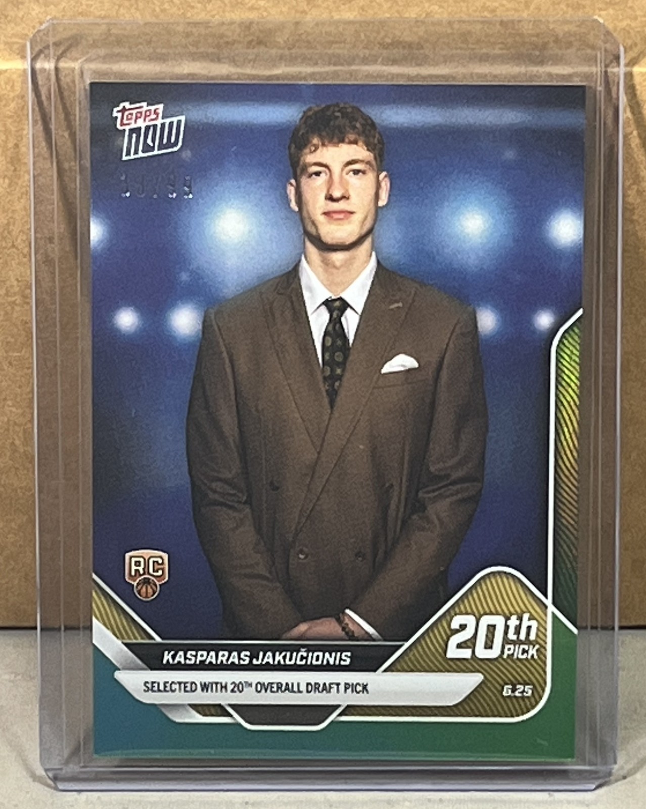 2025 TOPPS NOW #D20 KASPARAS JAKUCIONIS HEAT ROOKIE Green Foil Parallel 33/99