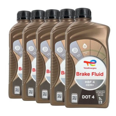 TOTAL Brake Fluid HBF 4 OEM+ DOT 4 Bremsflüssigleit, 5x1 Liter