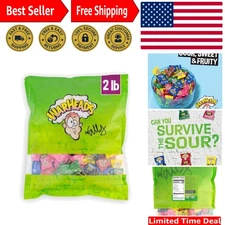 2 lb. Extreme Sour Hard Candy - Cheek-Tingling Sour Apple, Blue Raspberry & More