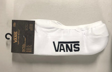 VANS Classic Super No Show Socks 3-Pack White Men  s 9.5-13 Unisex Low Cut