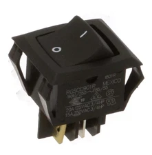 RGSCC901-R-B-B-E SWITCH ROCKER DPDT 20A 250V BLACK 1 piece