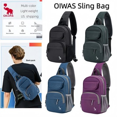 OIWAS Men Wowen Sling Bag Shoulder Crossbody Backpack Travel Chest Fanny Pack
