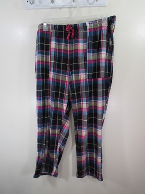 Joyspun Pajama Pants Size 2X Multi Color Plaid Elastic Drawstring Waist Pockets