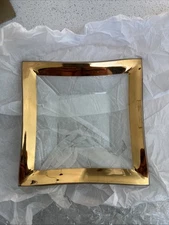 New Ashton Annie Glass Gold Glass Ashtray New In Original Box
