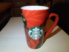 Starbucks Holiday Mug Red Christmas Poinsettia Coffee Latte Cup 16oz