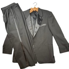 Gerald Austin Tuxedo Suit Black Polyester Wool Blend R Size R42 coat 36 pant