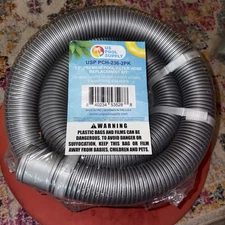 1.5" Heavy-Duty above Ground Pool Hose Replacement Kit - 2 Silver 6 Foot Hoses