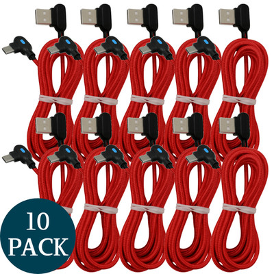 90 Degree Right Angle USB Type C Fast Charger Cable 6Ft For Samsung Android 10X