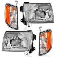 Headlights Assembly For 1998-2000 Nissan Frontier Wcorner Lights Lr Pair