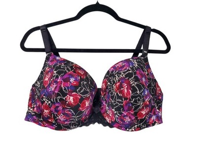 Whimsygoth Torrid Pushup Tshirt Bra 44C Floral Mermaidcore  Purple Goth Grunge